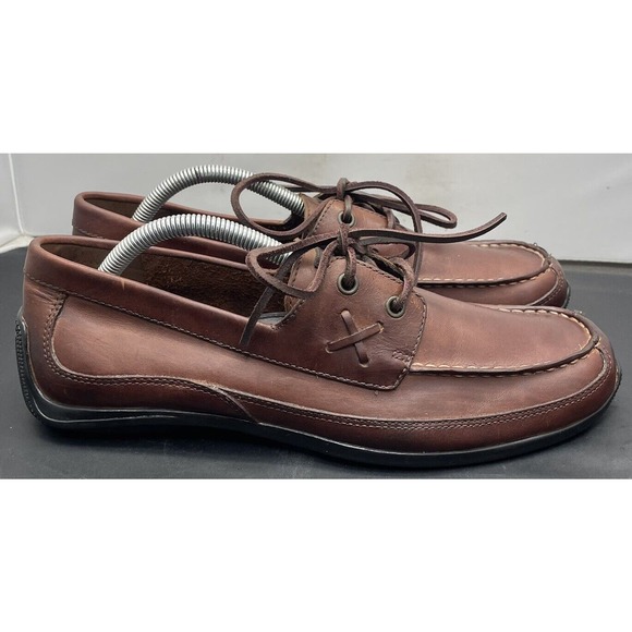 Chaps Polo RL Merc Brown Leather Deck Shoes Mens 9.5 Light Use Fast Shipping